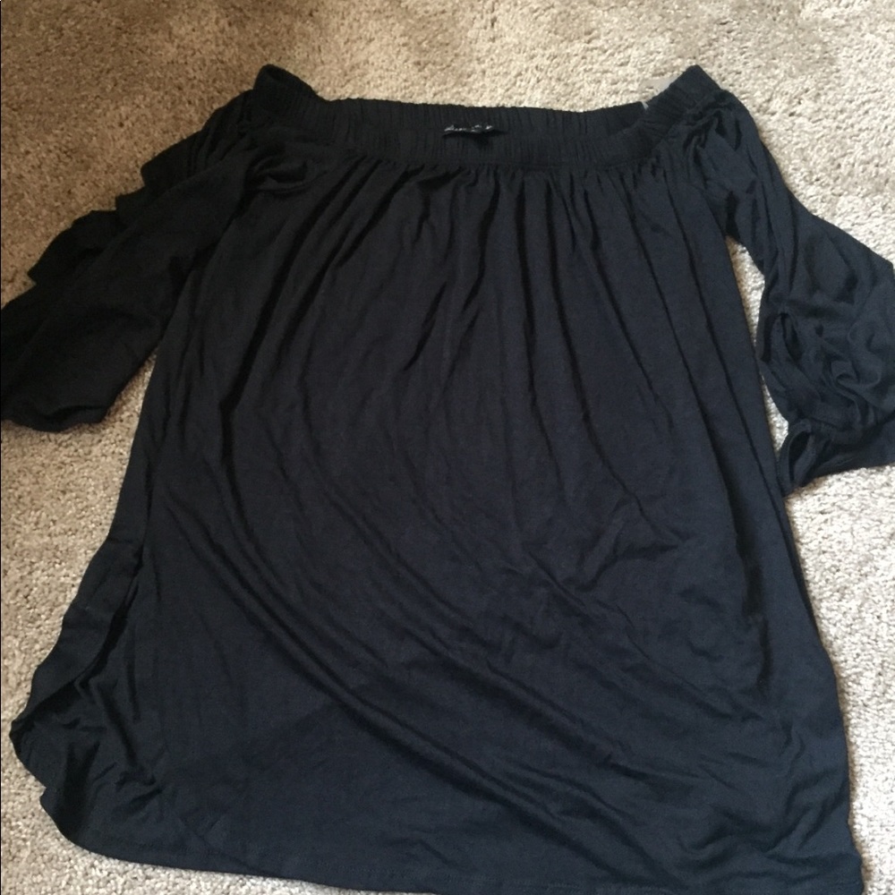 Black off the shoulder blouse
